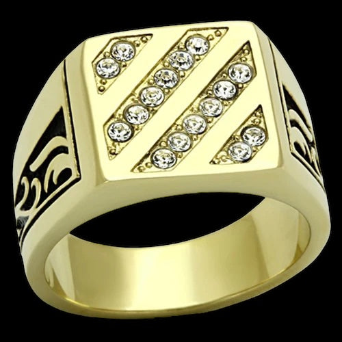 TK1189 - IP Gold(Ion Plating) Stainless Steel Ring with Top Grade