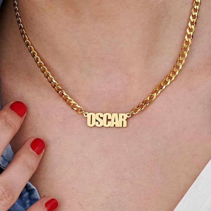 Stainless Steel Personalized Name Necklace Cuban